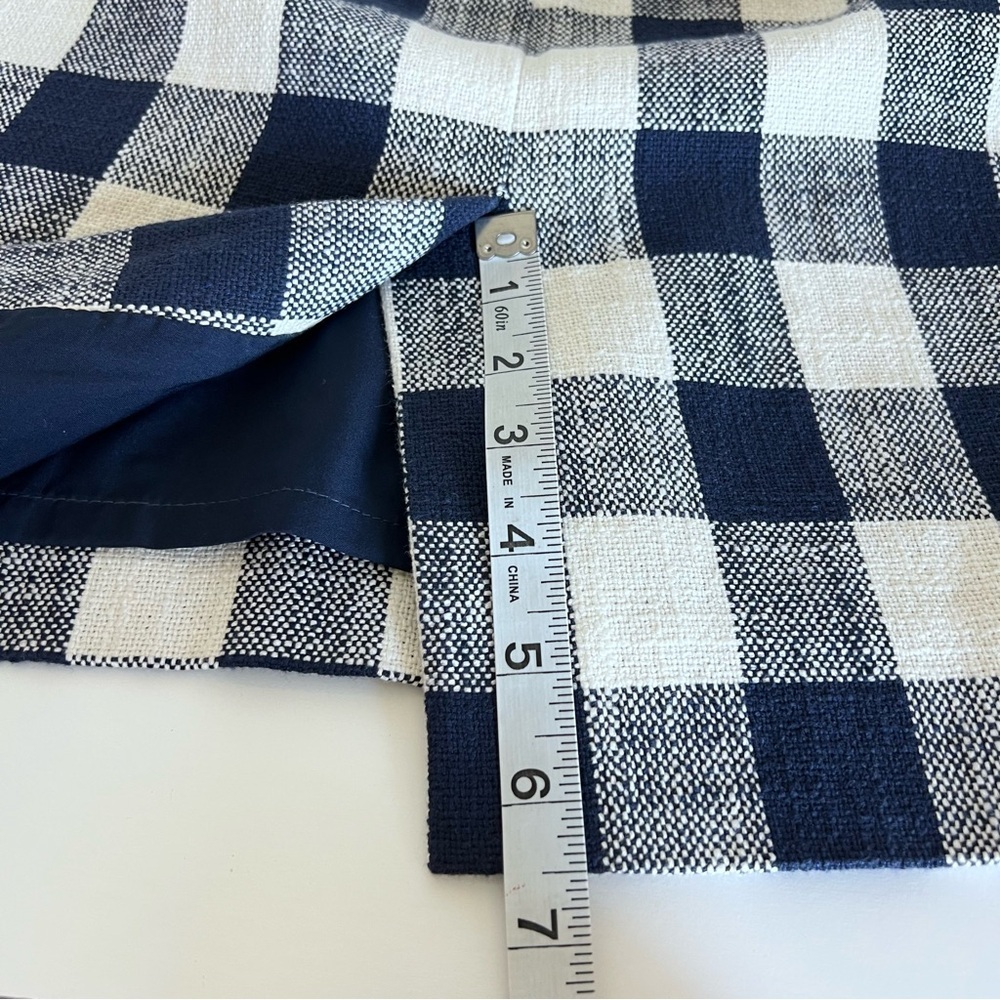 J. Crew Women’s Mini Pencil Skirt in Cotton-Linen Tweed Navy Buffalo Check‎ - Picture 10 of 13